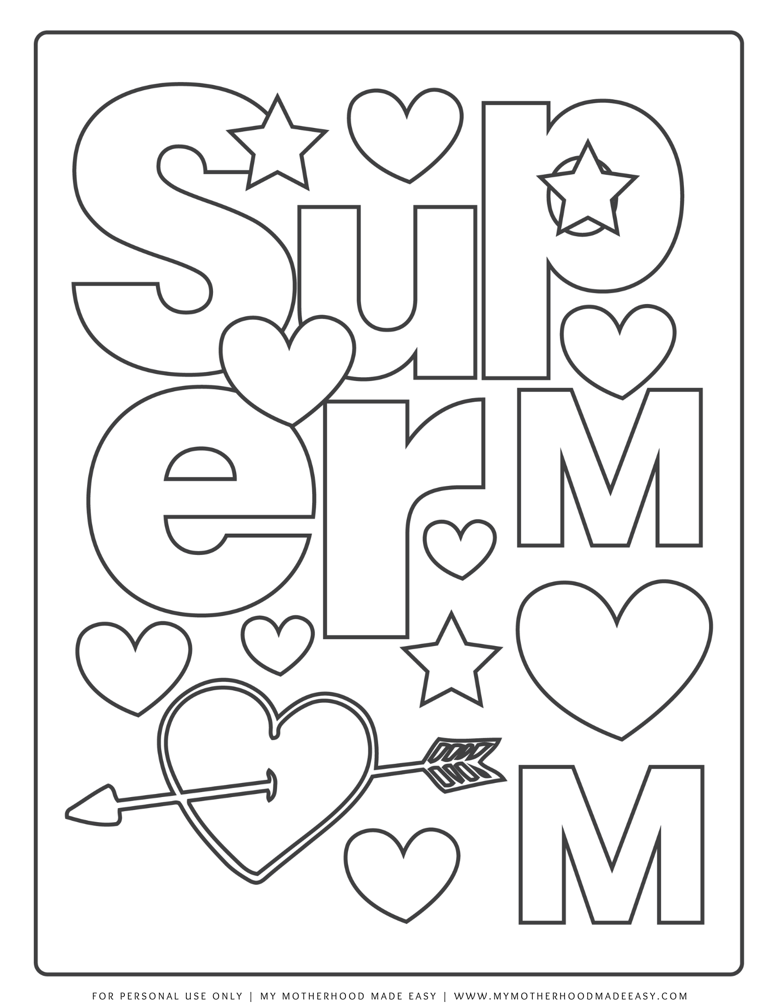 Mother day coloring page