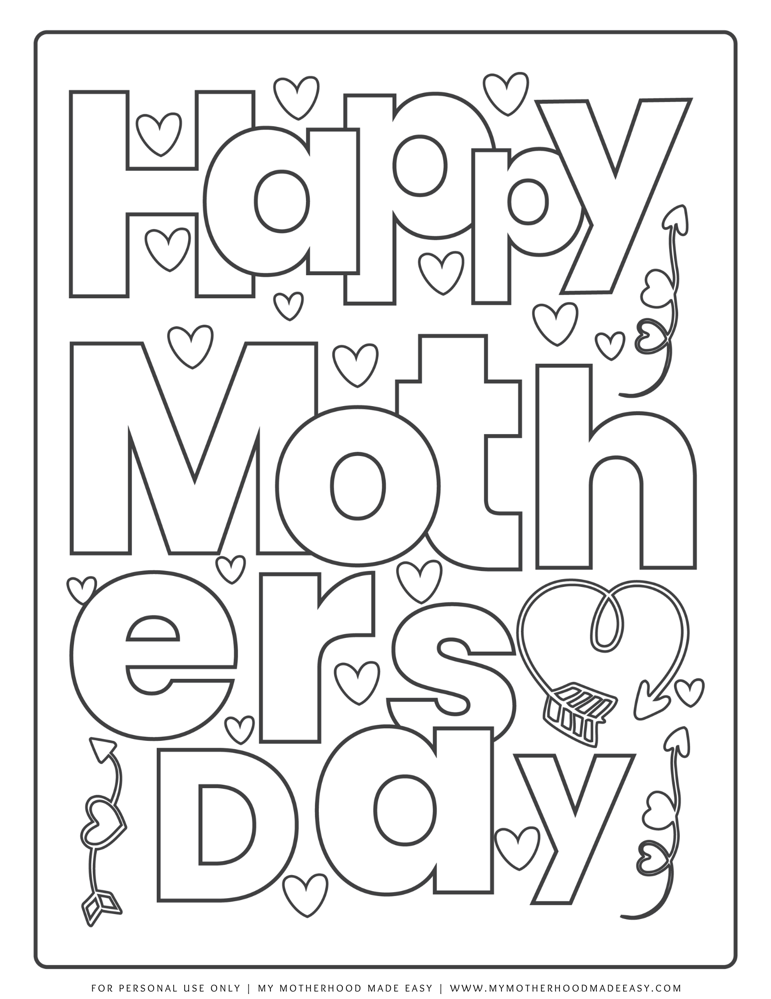 Mother’s day coloring pages