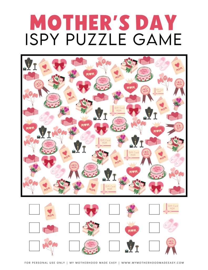 Mother’s Day iSPY puzzle game