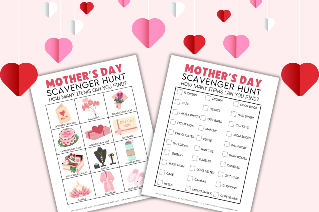 mother's day scavenger hunt  - Mother's Day Games