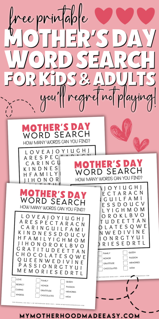 mothers day word search
