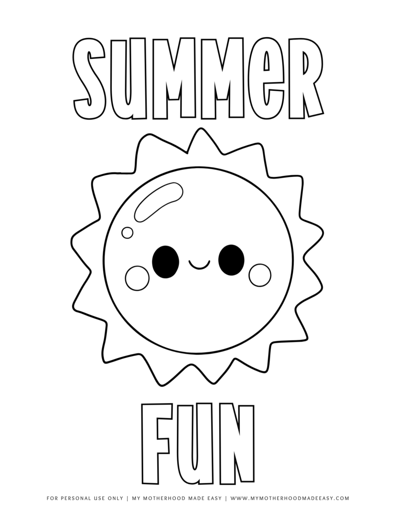 summer fun - Summer coloring pages