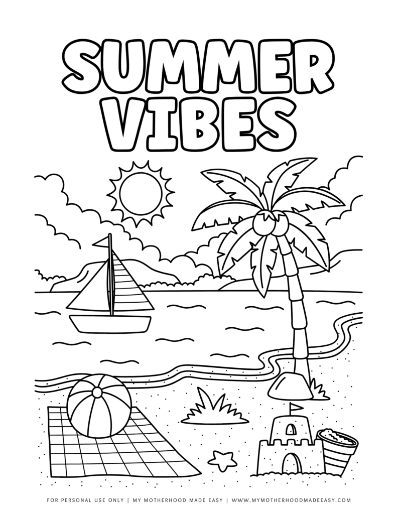 summer vibes - Summer coloring pages