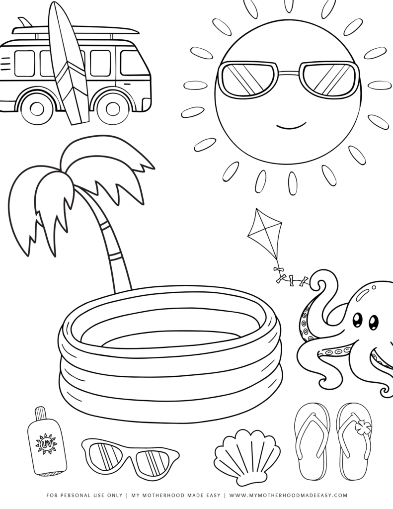 summertime coloring pages