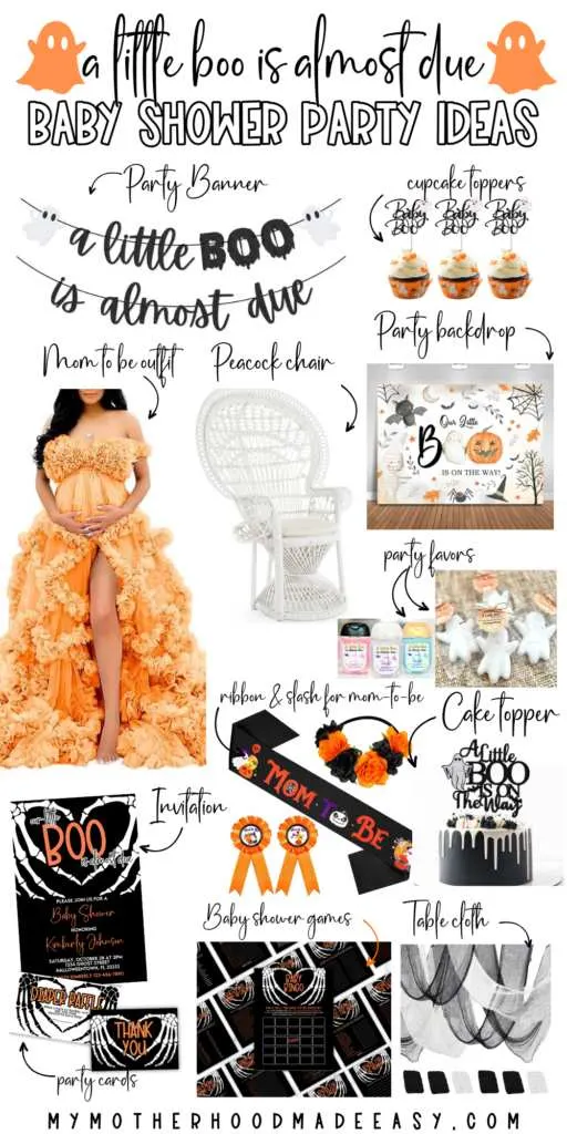DIY Orange A Little Boo is Almost Due baby shower ideas