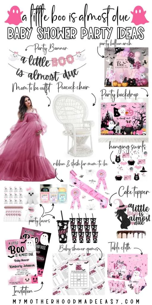 Pink A Little Boo is Almost Due Baby Shower Ideas DIY