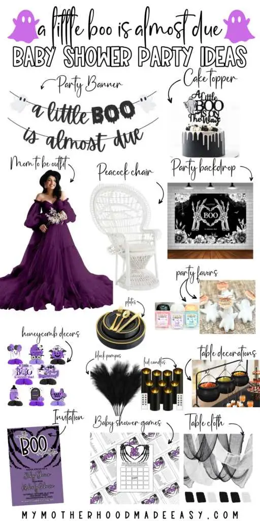 Purple A Little Boo is Almost Due baby shower ideas